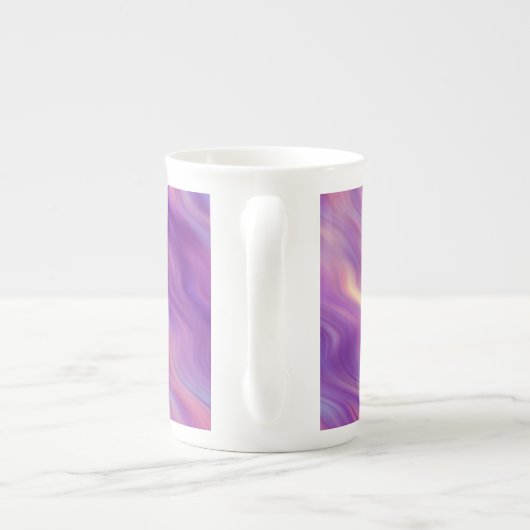 Violet Paarse Wavy Textuur Porselein Kop (Achterkant)