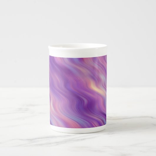 Violet Paarse Wavy Textuur Porselein Kop (Voorkant)