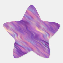 Violet Paarse Wavy Textuur Ster Sticker