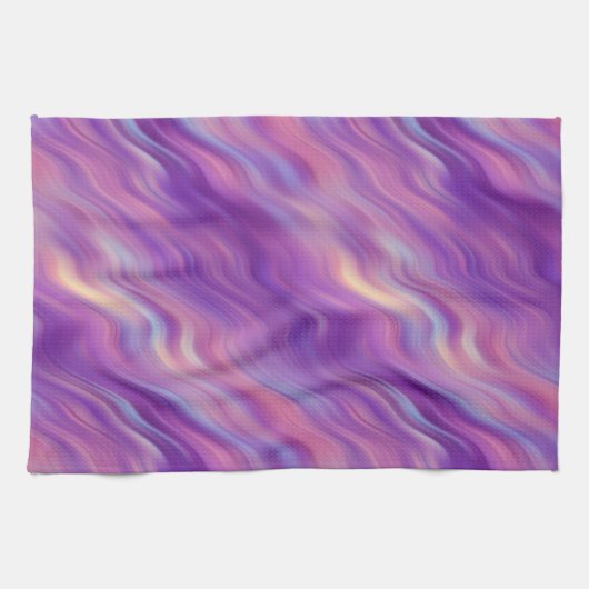 Violet Paarse Wavy Textuur Theedoek (Horizontaal)