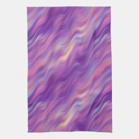 Violet Paarse Wavy Textuur Theedoek (Verticaal)