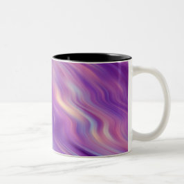 Violet Paarse Wavy Textuur Tweekleurige Koffiemok