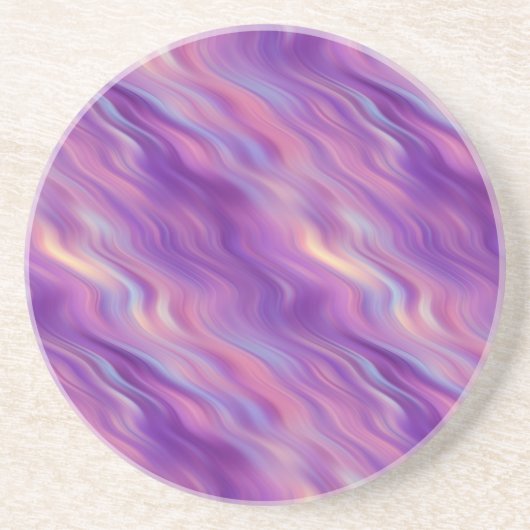 Violet Paarse Wavy Textuur Zandsteen Onderzetter (Voorkant)