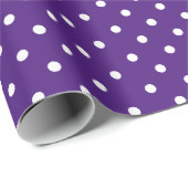 Violet Paarse | Wit Polka Dot inpakpapier (Rol Hoek)