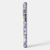  Violet Paarse witte bloemmotief iPhone Hoesje (Linkerkant)