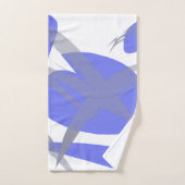 Violet Paarse witte en grijze Abstracte kunst Bad Handdoek (Handdoek)