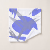 Violet Paarse witte en grijze Abstracte kunst Bad Handdoek (Wasdoekje)