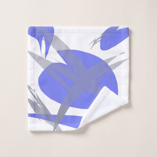 Violet Paarse witte en grijze Abstracte kunst Bad Handdoek (Wasdoekje)