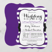 Violet Paarse & Witte Paar Trouwdouche Kaart (Voorkant / Achterkant)