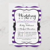 Violet Paarse & Witte Paar Trouwdouche Kaart (Voorkant)