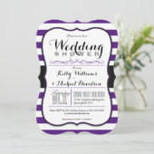 Violet Paarse & Witte Paar Trouwdouche Kaart (Staand voorkant)