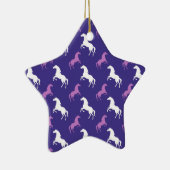 Violet Paarse & Witte Paard; Ruitersport Keramisch Ornament (Rechts)