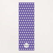 Violet paarse witte polka dot patroon Monogram Yogamat (Voorkant)
