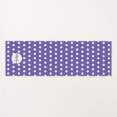 Violet paarse witte polka dot patroon Monogram Yogamat (Voorkant (horizontaal))