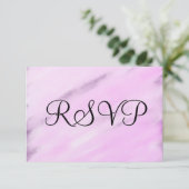 Violet Paarse witte Waterverf RSVP-Kaarten RSVP Kaartje (Staand voorkant)