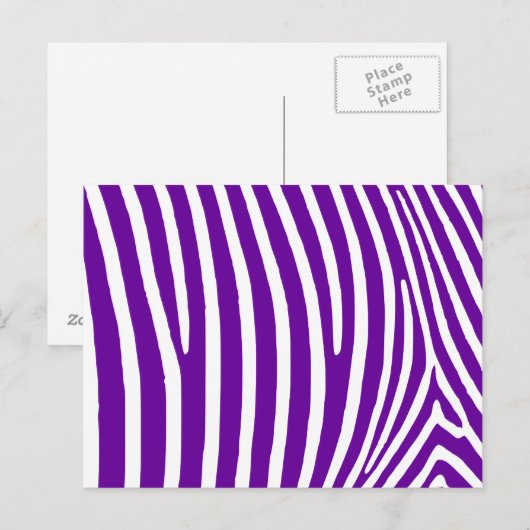 Violet Paarse Zebra Stripes Briefkaart (Voorkant / Achterkant)