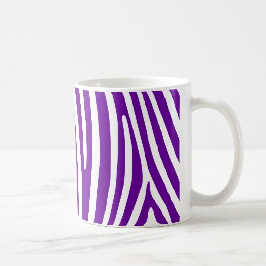 Violet Paarse Zebra Stripes Koffiemok (Rechts)