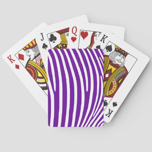Violet Paarse Zebra Stripes Pokerkaarten (Achterkant)
