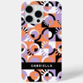 Violet Paarse Zwart Sinaasappel Mideeuwse Kunstpat Case-Mate iPhone Case (Achterkant)