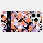 Violet Paarse Zwart Sinaasappel Mideeuwse Kunstpat Case-Mate iPhone Case (Achterkant (horizontaal))