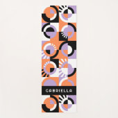 Violet Paarse Zwart Sinaasappel Mideeuwse Kunstpat Yogamat (Voorkant)