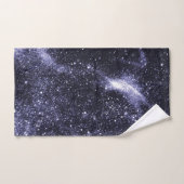 Violet paarse zwarte abstracte melkweg bad handdoek (Handdoek)