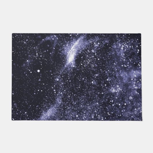 Violet paarse zwarte abstracte melkweg deurmat (Voorkant)