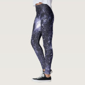 Violet paarse zwarte abstracte melkweg leggings (Links)