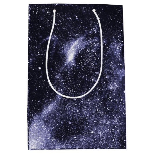 Violet paarse zwarte abstracte melkweg medium cadeauzakje (Voorkant)