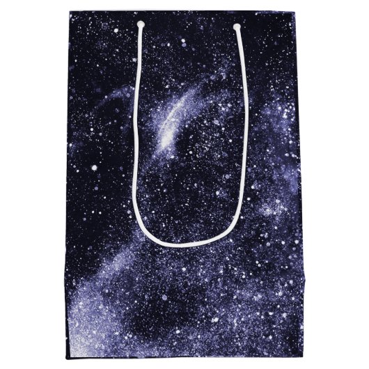 Violet paarse zwarte abstracte melkweg medium cadeauzakje (Achterkant)