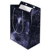 Violet paarse zwarte abstracte melkweg medium cadeauzakje (Achterkant Gekanteld)
