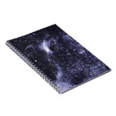 Violet paarse zwarte abstracte melkweg notitieboek (Rechterzijde)