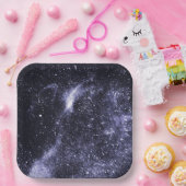 Violet paarse zwarte abstracte melkweg papieren bordje (Feest)