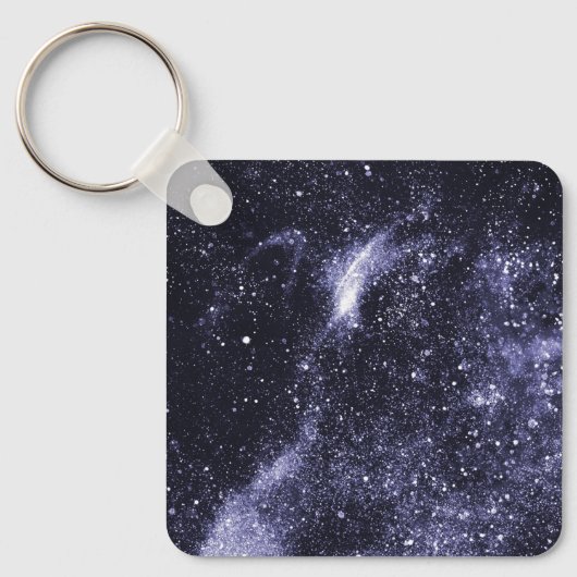 Violet paarse zwarte abstracte melkweg sleutelhanger (Voorkant)