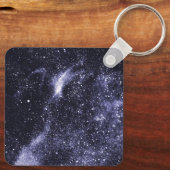 Violet paarse zwarte abstracte melkweg sleutelhanger (Achterkant)