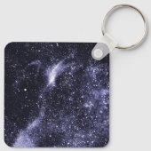 Violet paarse zwarte abstracte melkweg sleutelhanger (Achterkant)