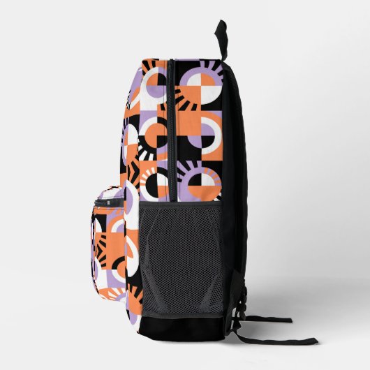 Violet Paarse Zwarte Perzik Sinaasappel Mideeuwse  Bedrukte Rugzak (Rechts)