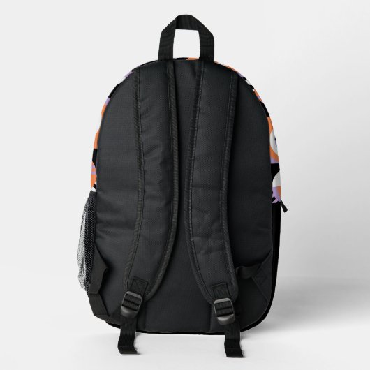 Violet Paarse Zwarte Perzik Sinaasappel Mideeuwse  Bedrukte Rugzak (Achterkant)