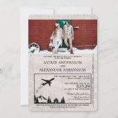 Violet Paarse Zweden Paspoort Huwelijksuitnodiging Kaart (Voorkant)