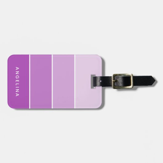 Violet Paint Chip Strip met eigen naam Bagagelabel (Voorkant horizontaal)