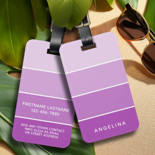 Violet Paint Chip Strip met eigen naam Bagagelabel