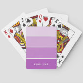 Violet Paint Chip Strip met witte aangepaste naam Pokerkaarten (Achterkant)