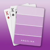 Violet Paint Chip Strip met witte aangepaste naam Pokerkaarten