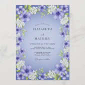 Violet Painterly Floral Romance Wedding Kaart (Voorkant)