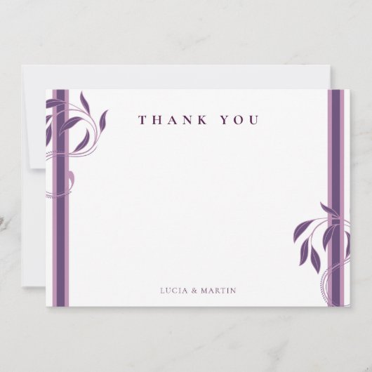  Violet  Paisley Bloemstuk Blank Bedankkaart (Voorkant)