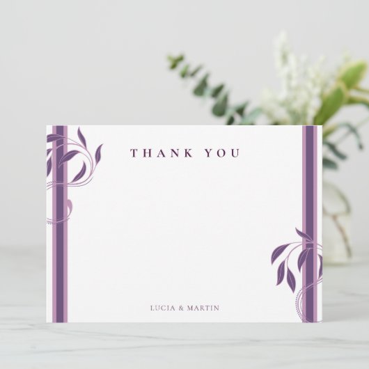  Violet  Paisley Bloemstuk Blank Bedankkaart (Staand voorkant)