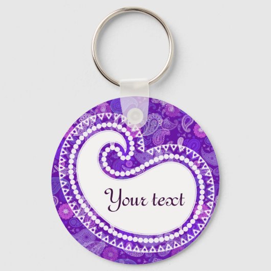 Violet paisley sleutelhanger (Voorkant)