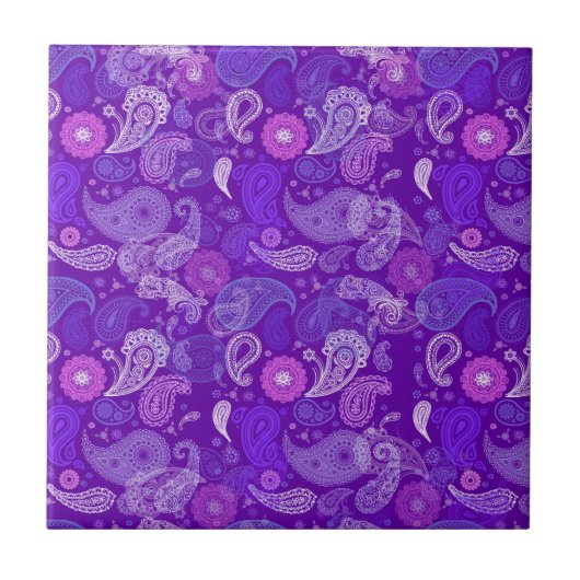 Violet paisley tegeltje (Voorkant)