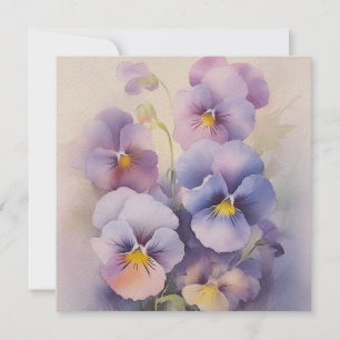 Violet Pansy Aquarel Stijl Denk Aan Jou Kaart