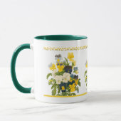 Violet Pansy Botanical Floral Art Coffee Mok (Links)